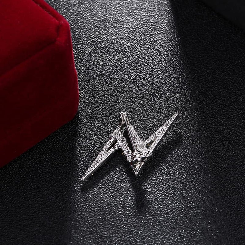 GUAFEIH Rhinestone Lightning Bolt Brooch Pin for Men Fashion Dainty Cubic Zircona Lapel Pins Dress Suit Accessories Jewelry - Image 4